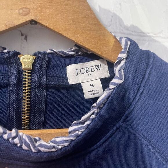J Crew Womens Sweater Small Blue Long Sleeve Back Zip Round Neck Pullover - Picture 5 of 6